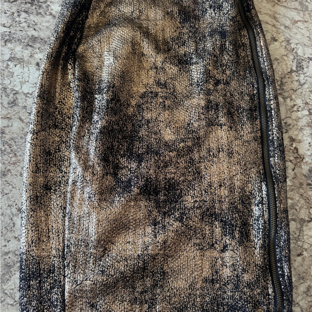 Article Black and Tan Sequin Pencil Midi Skirt